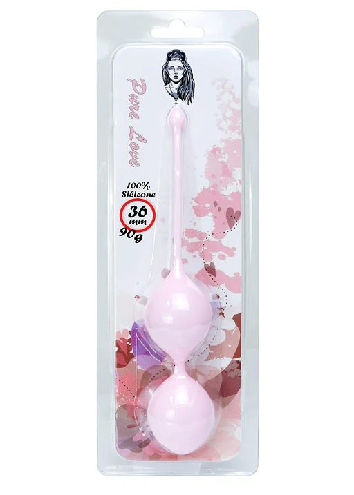 Kulki gejszy Silicone Kegel Balls 36 mm – 90 g, jasnoróżowe — zdjęcie 3