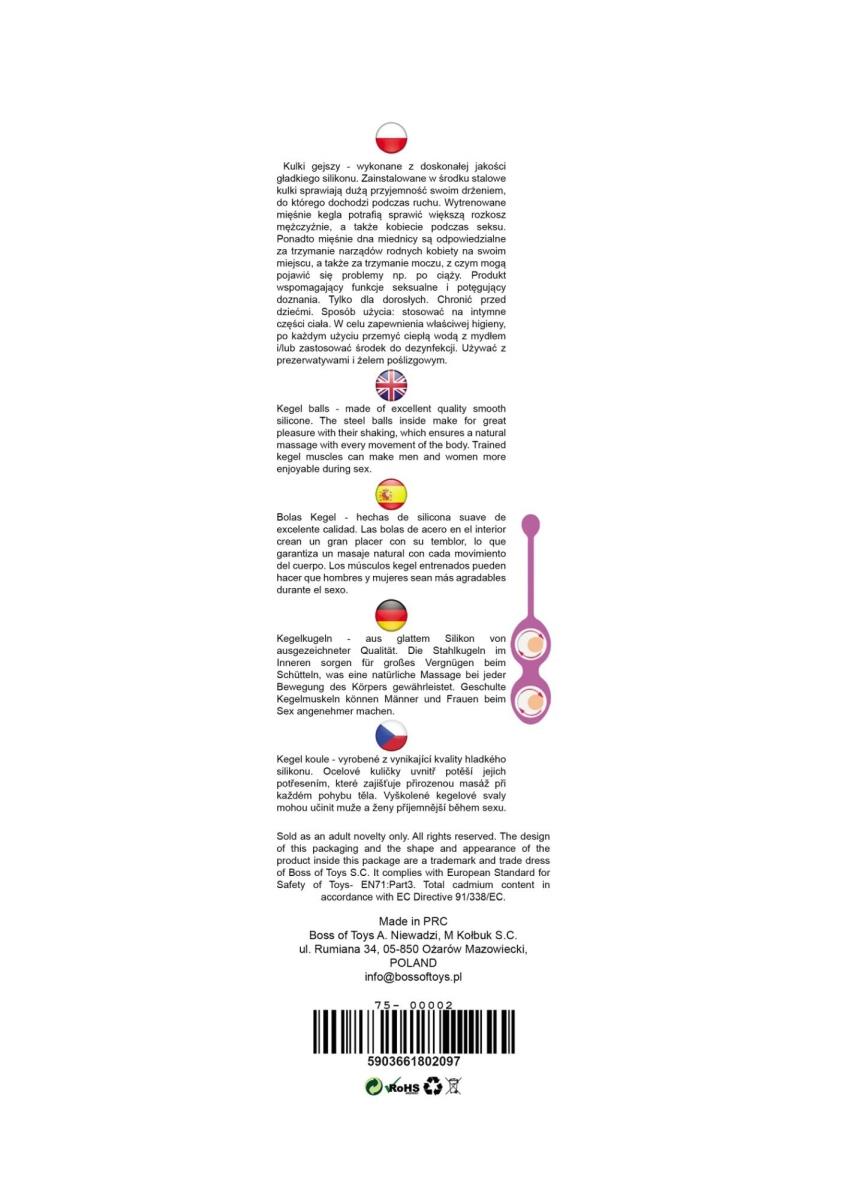 Kulki gejszy Silicone Kegel Balls 36 mm – 90 g, jasnoróżowe — zdjęcie 4