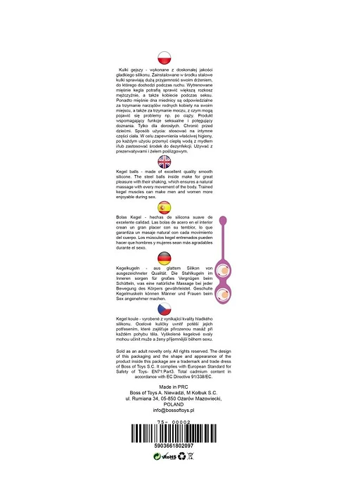 Kulki gejszy Silicone Kegel Balls 36 mm – 90 g, jasnoróżowe — zdjęcie 4