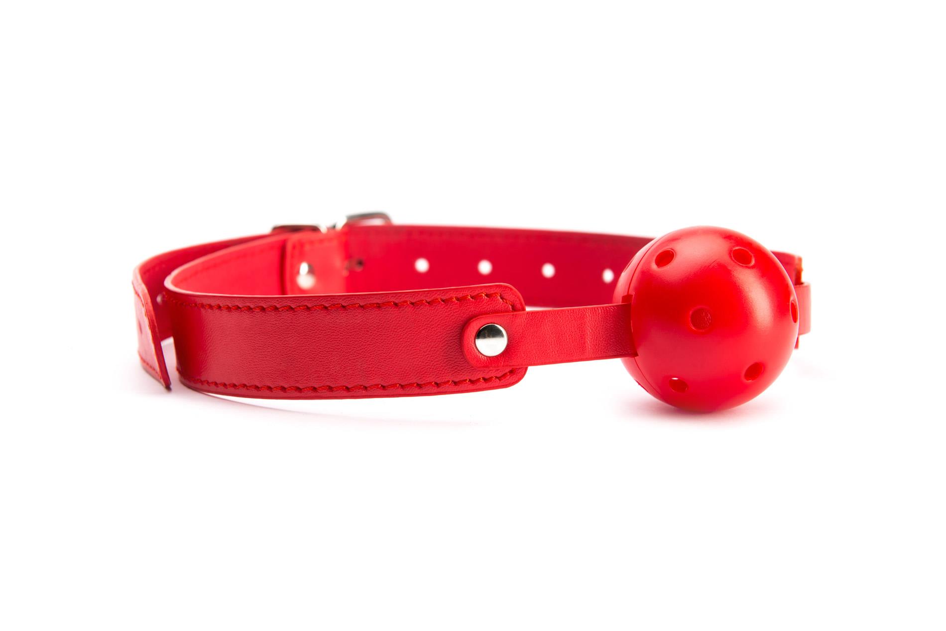 Knebel z oddychającą kulą – 4 cm, czerwony — zdjęcie 3