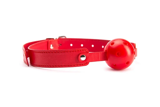 Knebel z oddychającą kulą – 4 cm, czerwony — zdjęcie 3