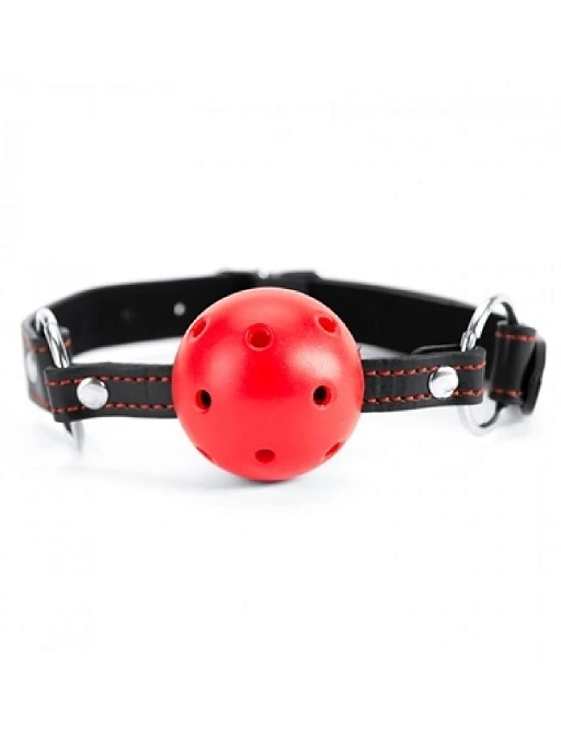 Knebel kulkowy Red Heart – oddychający, regulowany