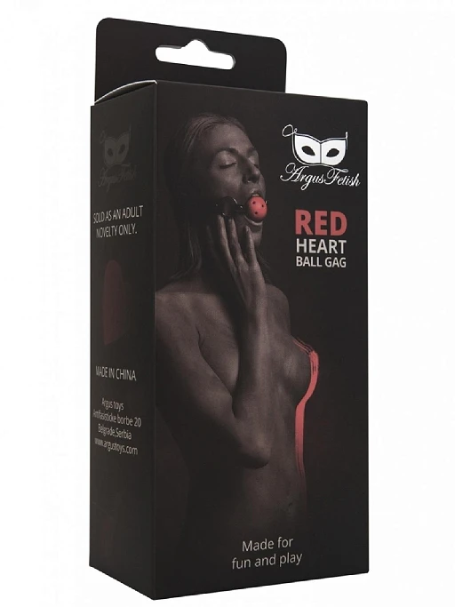 Knebel kulkowy Red Heart – oddychający, regulowany — zdjęcie 2