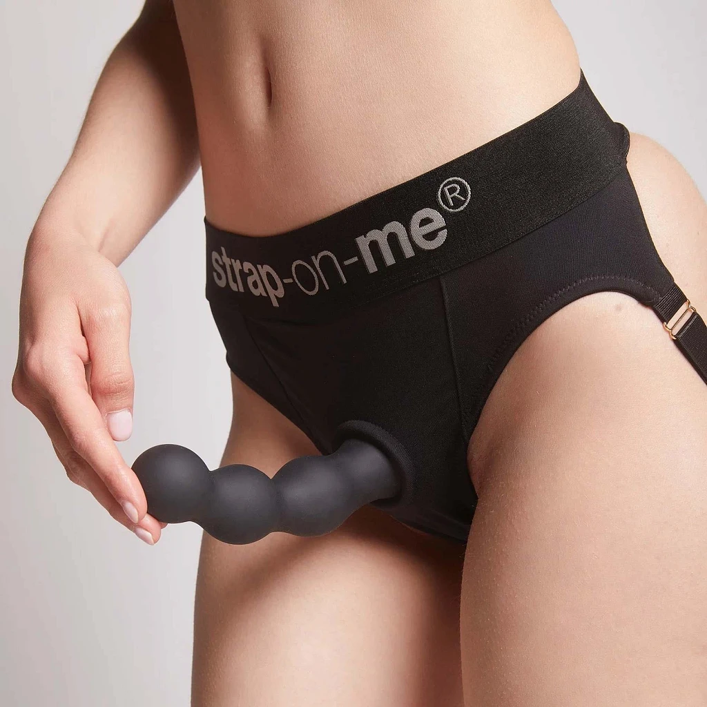 Dildo Plug Balls Noir XXL – 3 kulki, przyssawka, uprząż