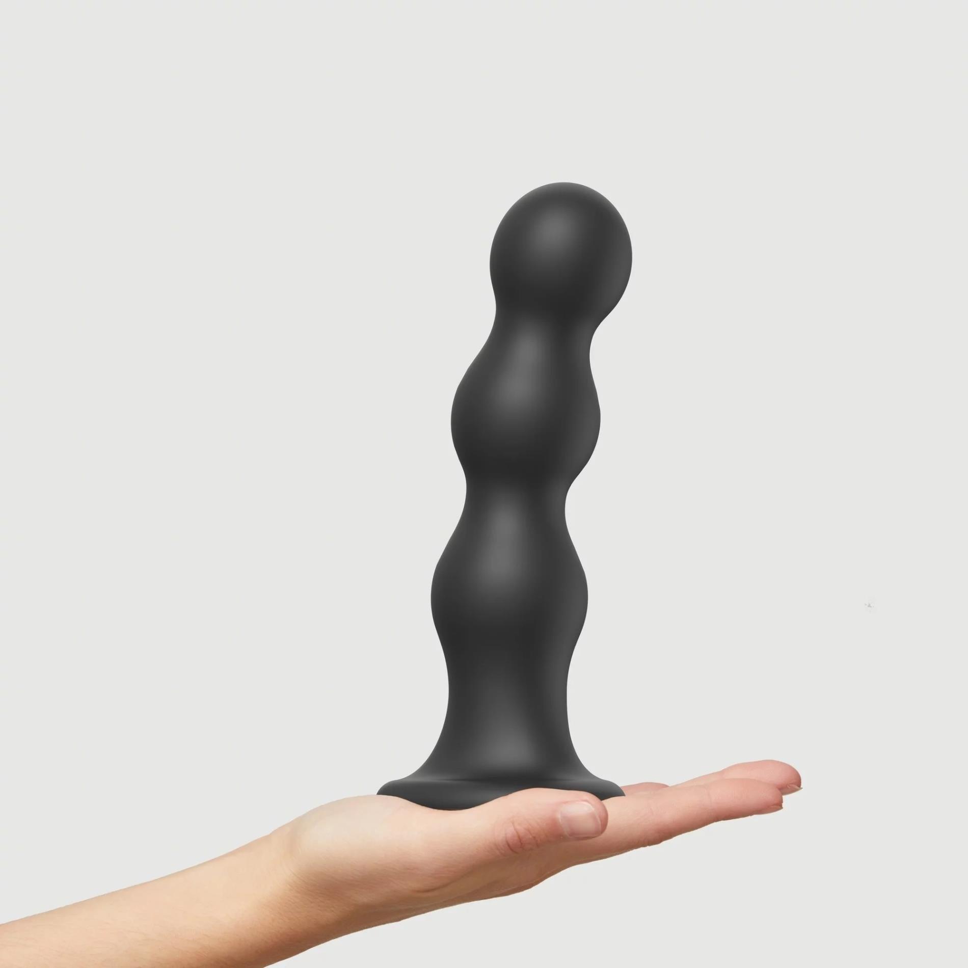 Dildo Plug Balls Noir XXL – 3 kulki, przyssawka, uprząż — zdjęcie 3