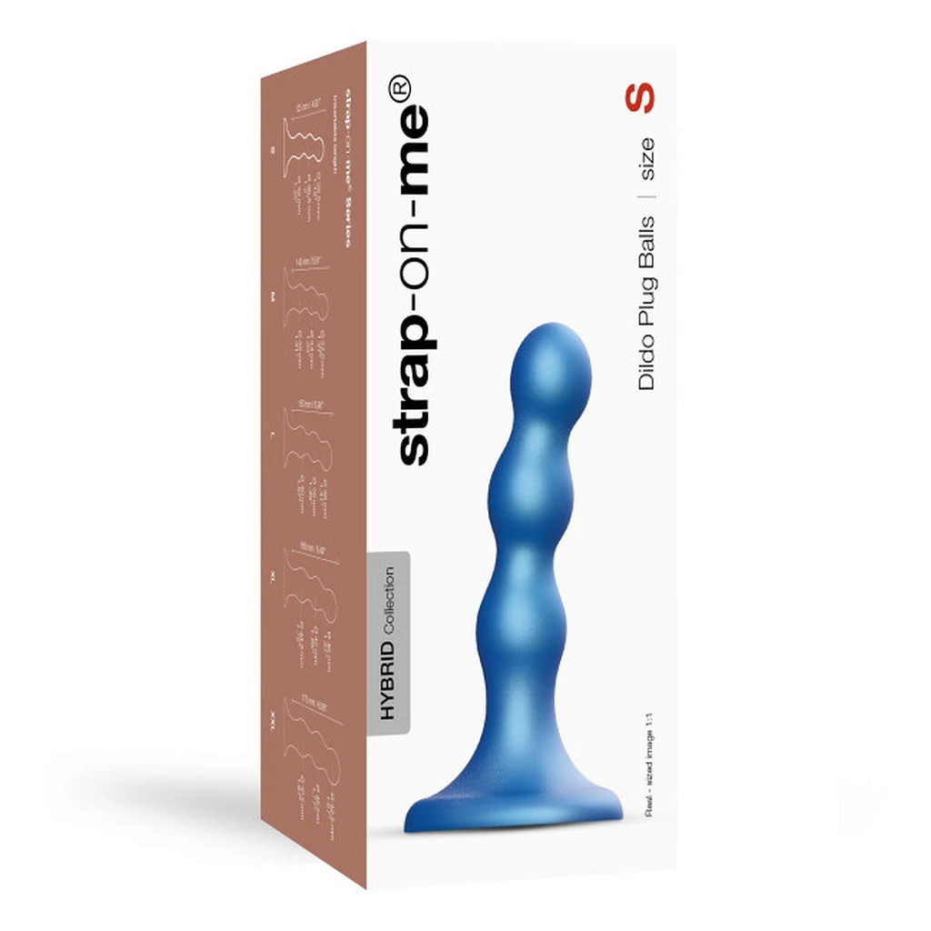 Dildo Plug Balls S – 3 kulki, elastyczny silikon, przyssawka