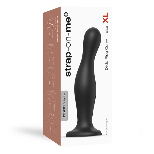 Dildo plug Curvy XL – silikon, przyssawka, kompatybilne z uprzężą