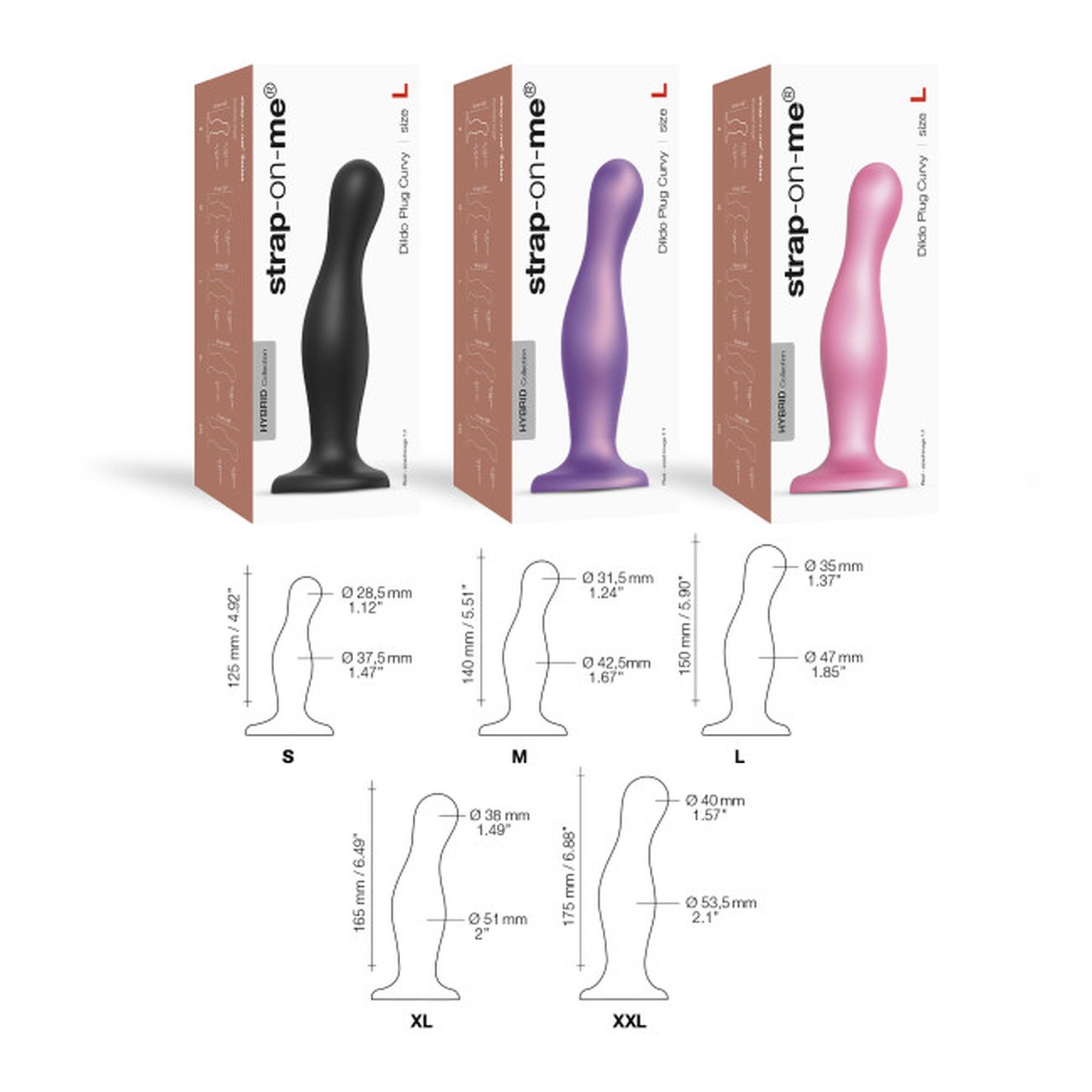 Dildo plug Curvy XL – silikon, przyssawka, kompatybilne z uprzężą — zdjęcie 4