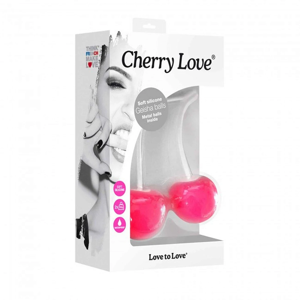 Kulki gejszy CHERRY LOVE - DANGER PINK, silikon — zdjęcie 5