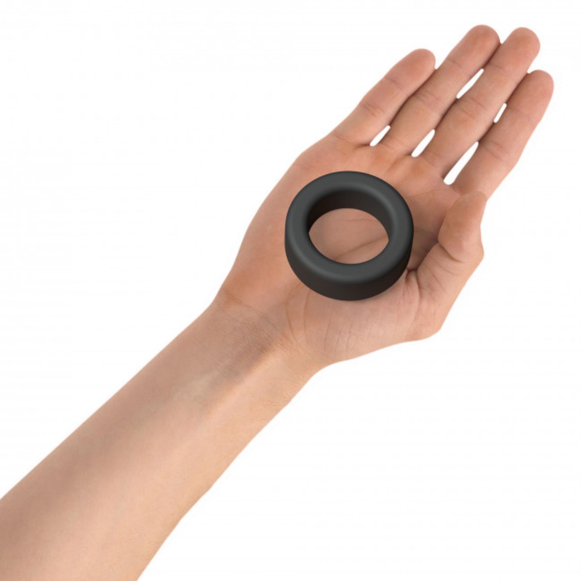 Pierścień erekcyjny Cool Ring Black Onyx – elastyczny silikon — zdjęcie 2