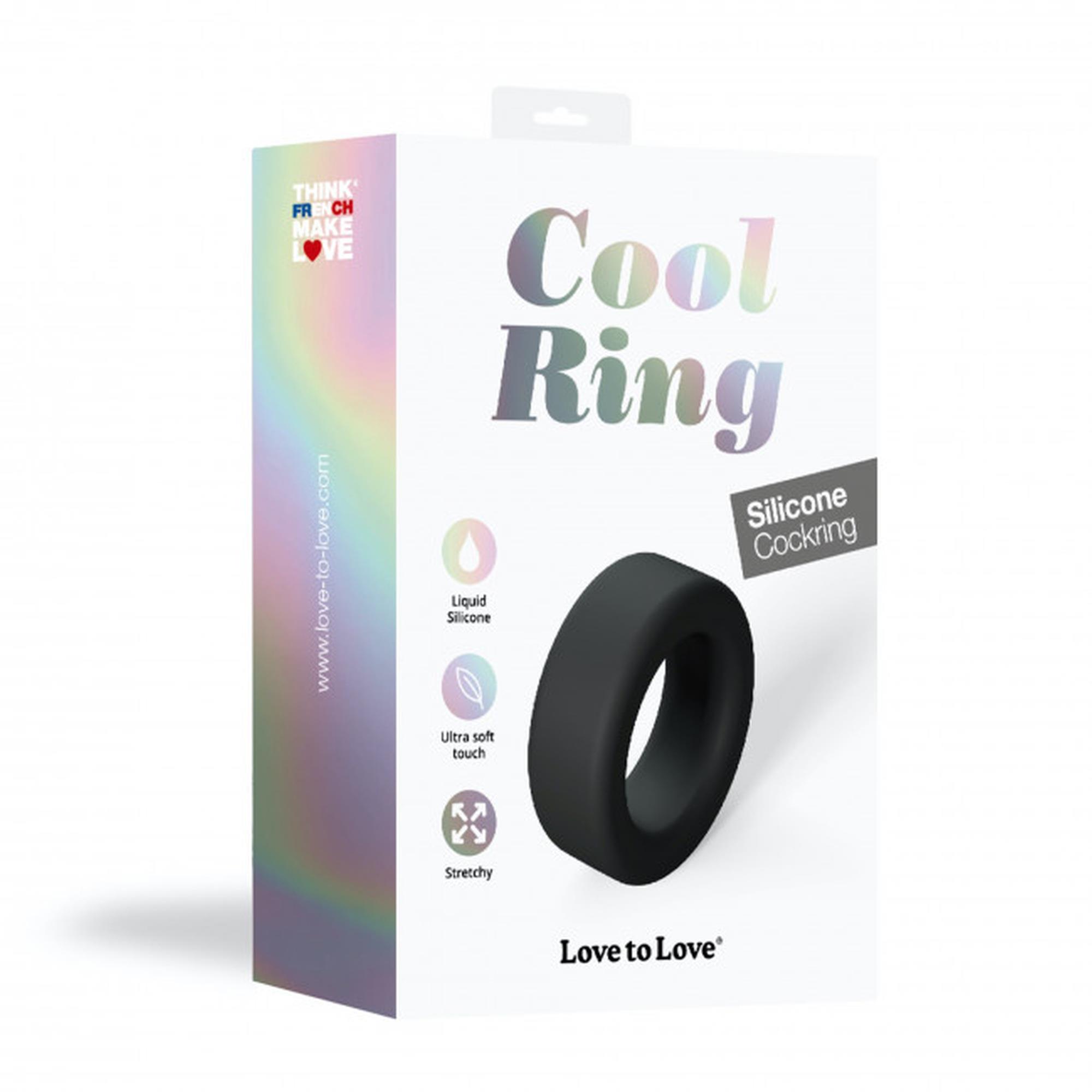 Pierścień erekcyjny Cool Ring Black Onyx – elastyczny silikon — zdjęcie 5