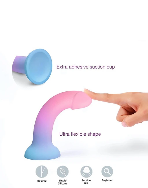 Dildo Utopia M – płynny silikon, przyssawka, 14×3,6 cm — zdjęcie 3