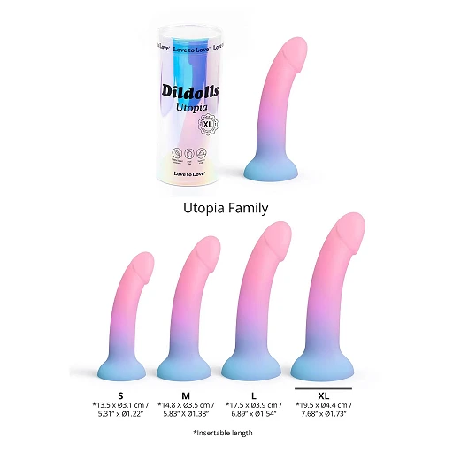 Dildo Love to Love Dildolls Utopia – płynny silikon, przyssawka