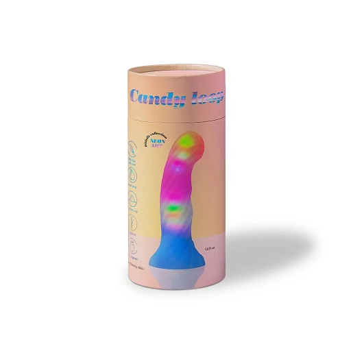 Dildo Candy Loop – silikonowe, LED, przyssawka — zdjęcie 2