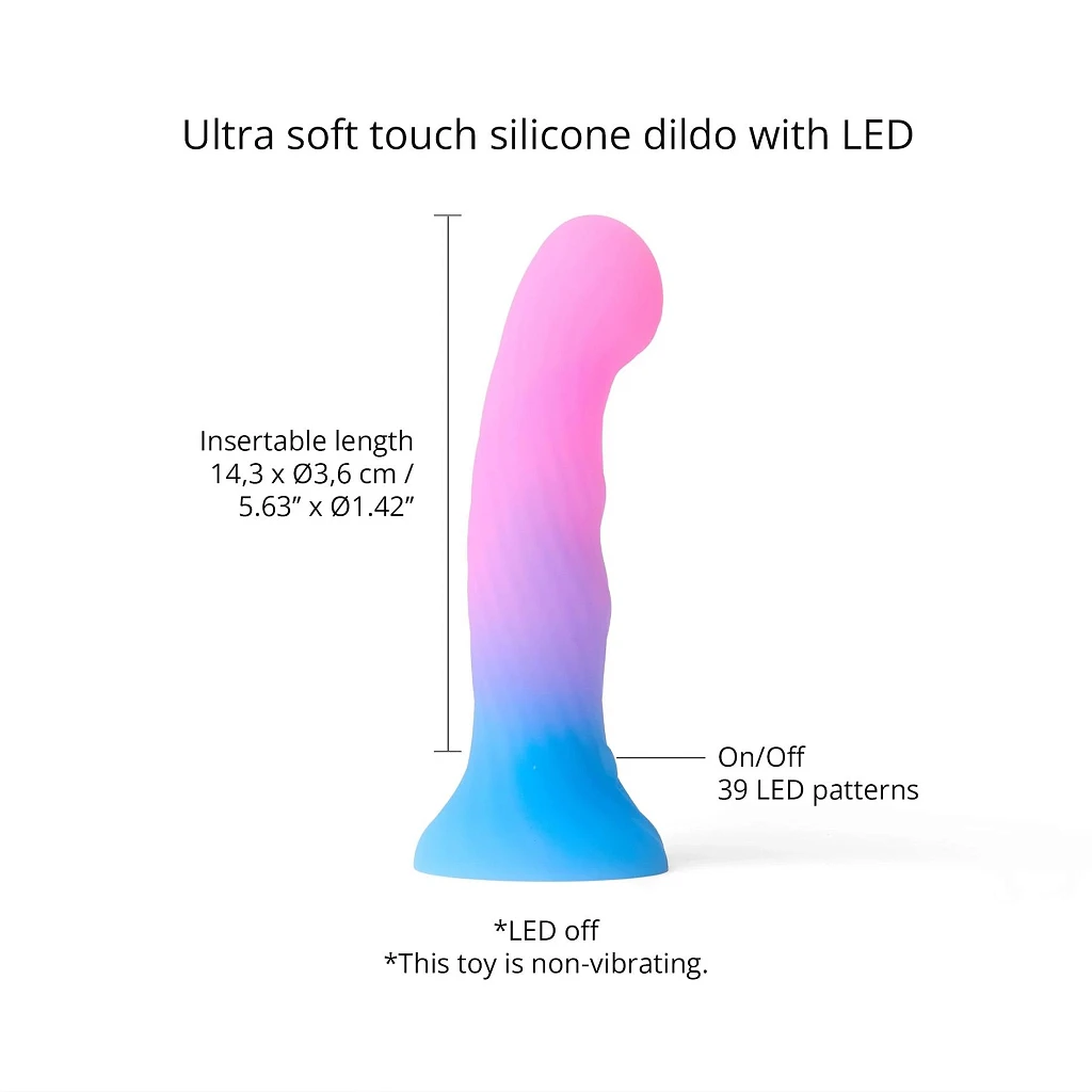Dildo Candy Loop – silikonowe, LED, przyssawka — zdjęcie 4