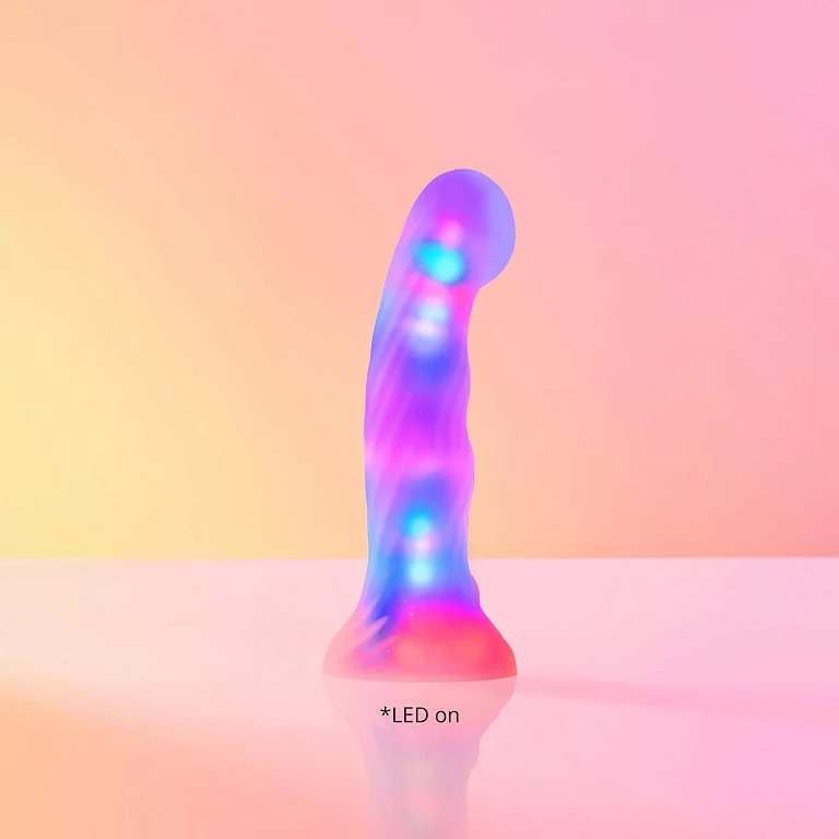 Dildo Sugar Bomb LED – silikon, 14,3 cm, przyssawka