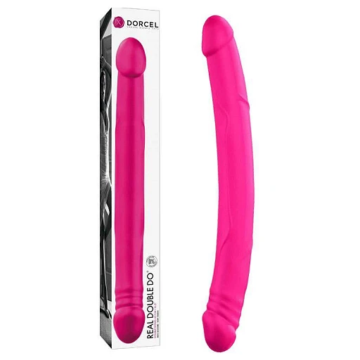 Podwójne dildo Real Double - 42 cm, silikon, magenta — zdjęcie 2