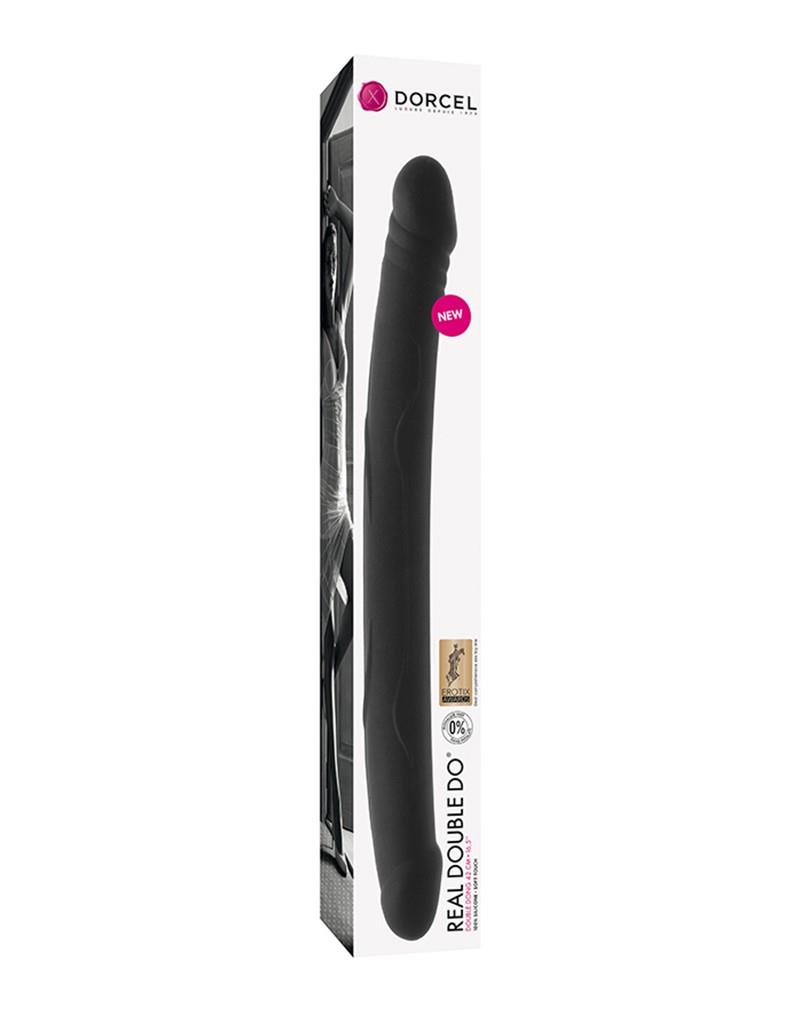 Podwójne dildo Real Double Do – silikon, 42 cm, czarne — zdjęcie 2