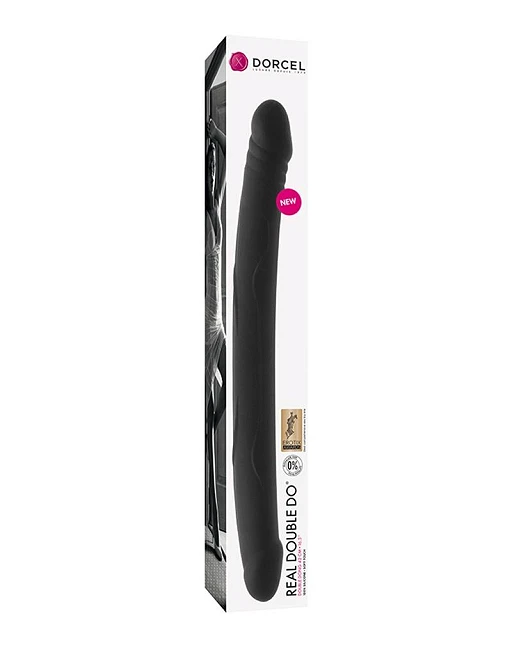 Podwójne dildo Real Double Do – silikon, 42 cm, czarne — zdjęcie 2