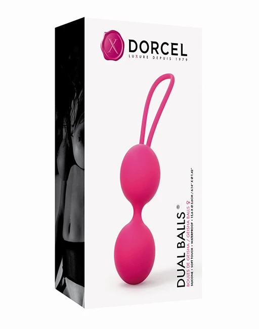 Kulki gejszy Dorcel Dual Balls - silikon, różowe — zdjęcie 2
