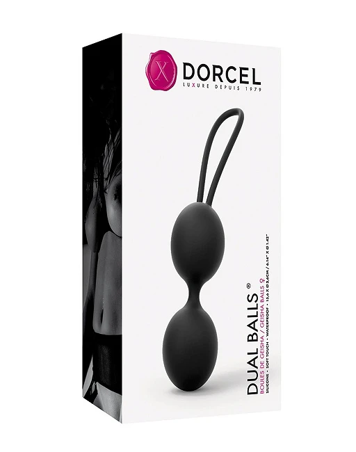 Kulki gejszy Dual Balls Noir – silikonowe, owalne — zdjęcie 4