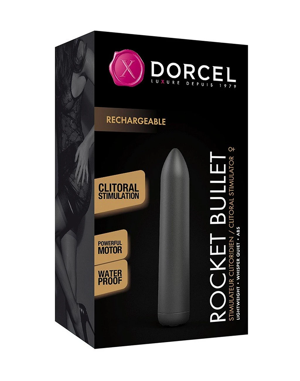 Wibrująca kulka Rocket Bullet Noir – 16 trybów, 9 cm — zdjęcie 2