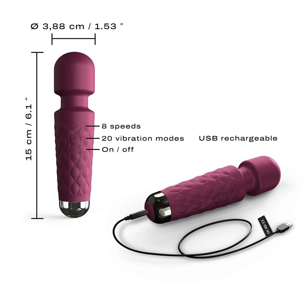 Mini masażer Wand Wanderful Plum – 20 trybów, USB — zdjęcie 4