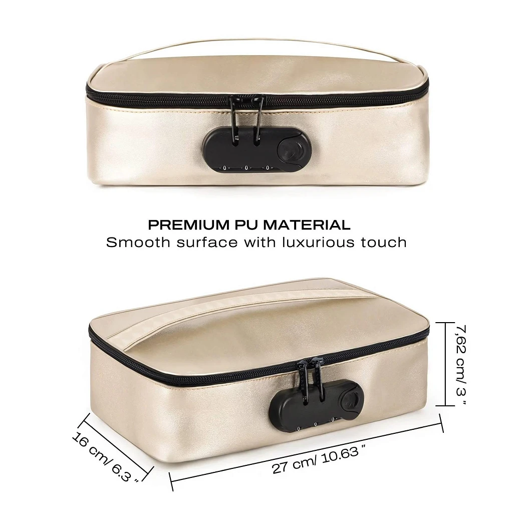Etui Discreet Box Luxury Gold – zamek szyfrowy, 27×16×7,6 cm — zdjęcie 6