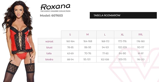 Gorset i stringi 6076 – czerwony lakierowany, S — zdjęcie 4