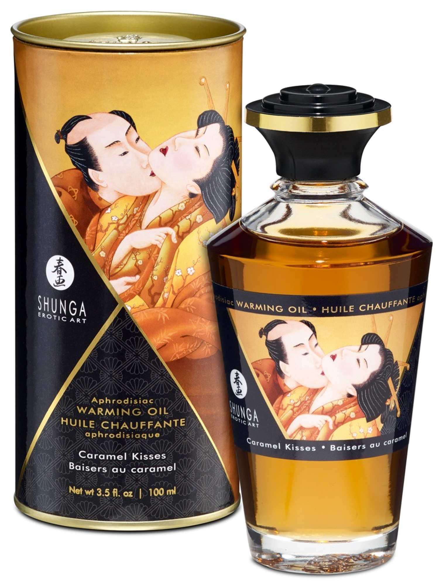 Olejek do masażu Shunga Caramel Kisses – rozgrzewający, 100 ml — zdjęcie 2