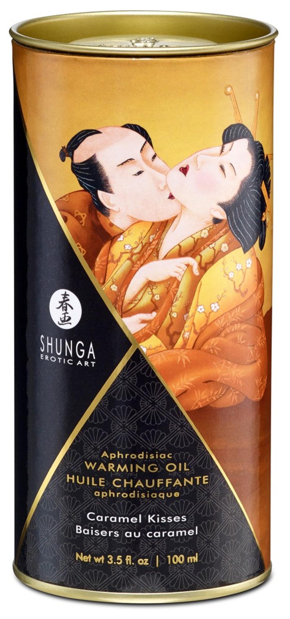 Olejek do masażu Shunga Caramel Kisses – rozgrzewający, 100 ml — zdjęcie 4