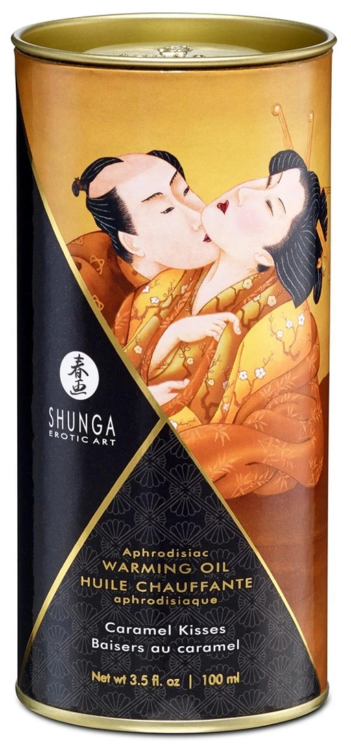 Olejek do masażu Shunga Caramel Kisses – rozgrzewający, 100 ml — zdjęcie 4