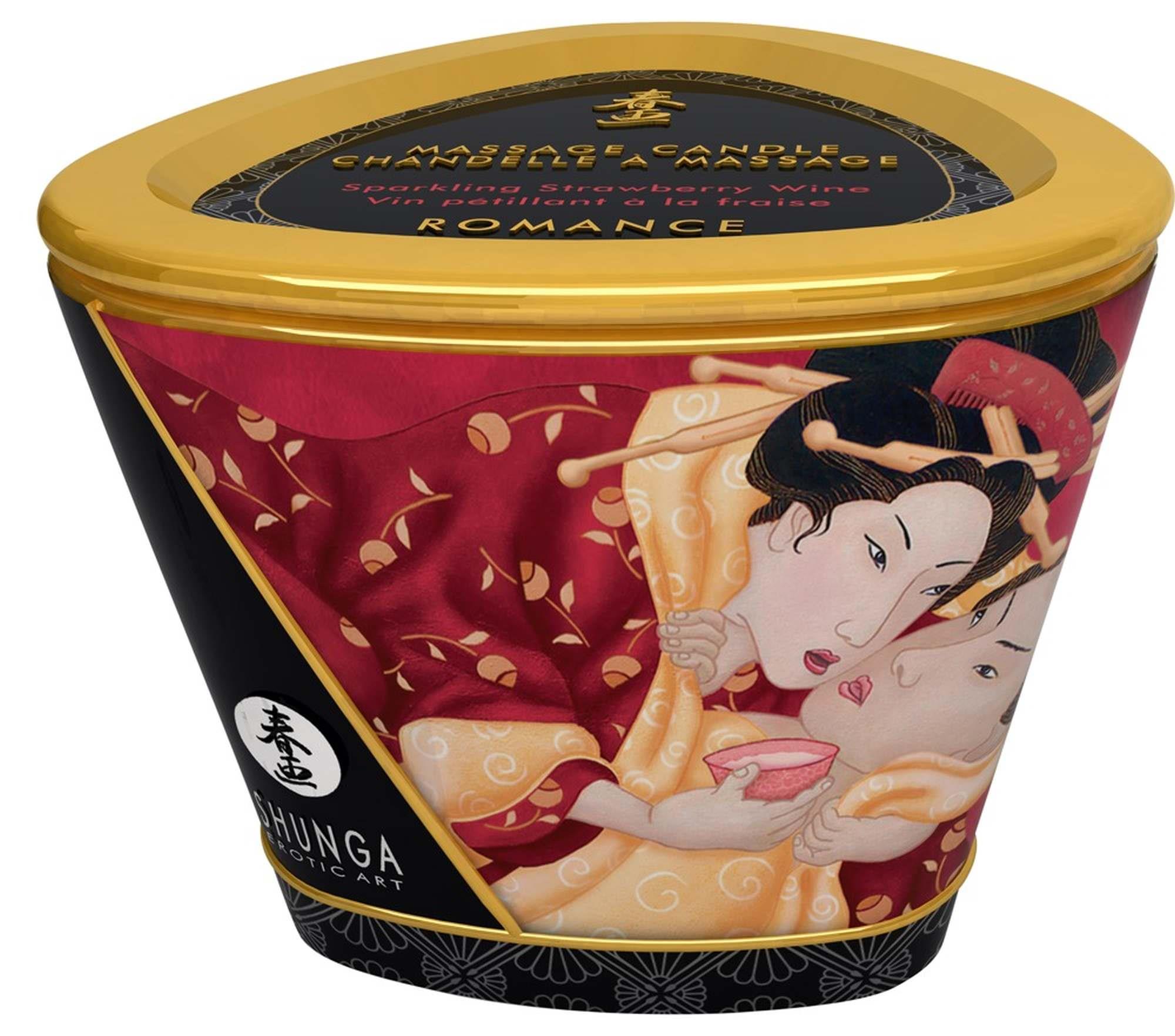 Świeca do masażu Romance – truskawka i wino musujące, 170 ml — zdjęcie 2