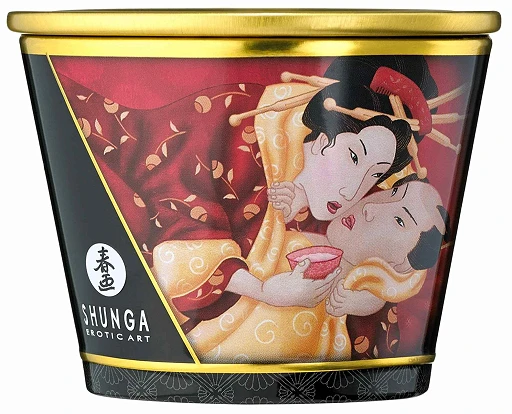 Świeca do masażu Romance – truskawka i wino musujące, 170 ml — zdjęcie 3