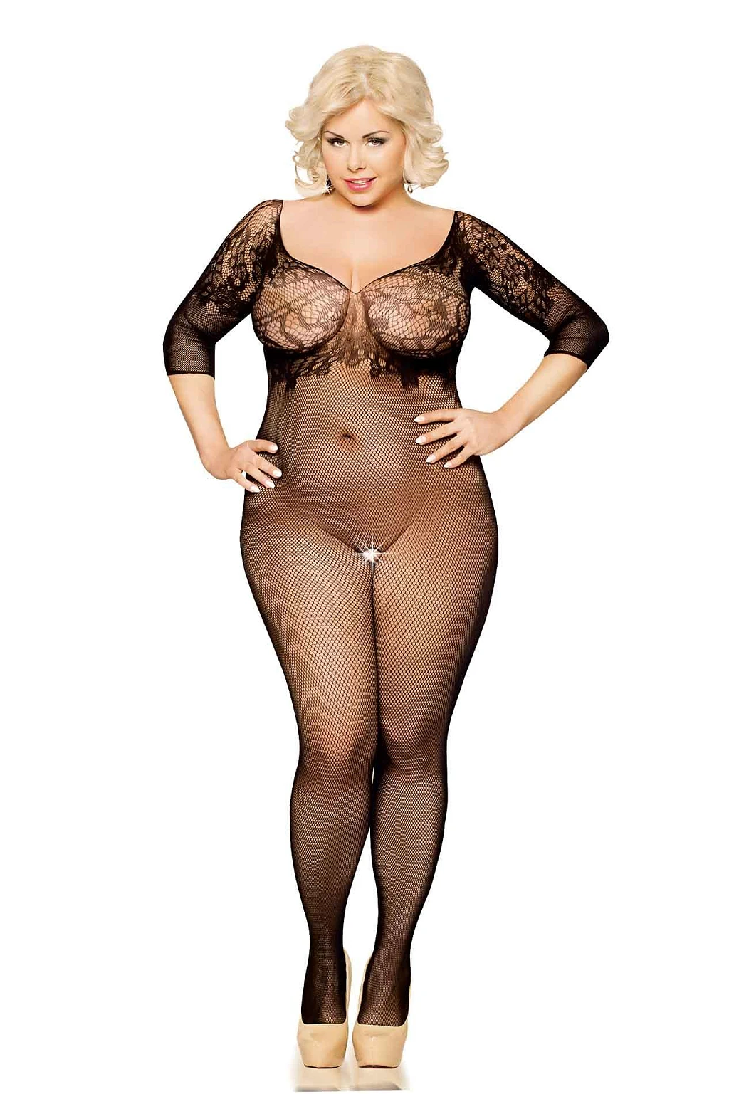 Bodystocking Dragonfly - czarne, XL-3XL