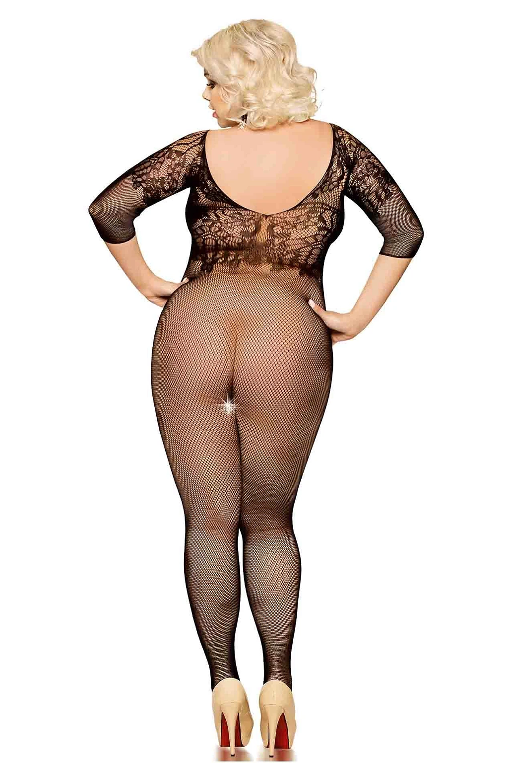 Bodystocking SoftLine Dragonfly – czarne, XL-3XL — zdjęcie 2