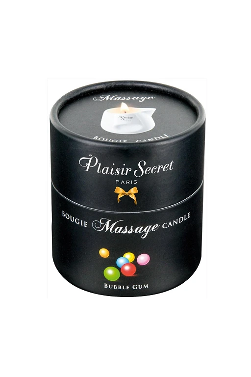 Świeca do masażu Bubble Gum – 80 ml, roślinny wosk — zdjęcie 2