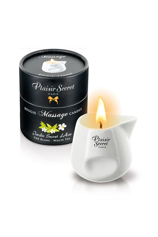 Świeca do masażu White Tea – 80 ml, ceramiczny dzbanuszek