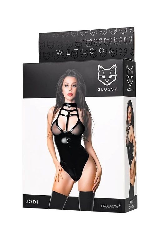 Body wetlook Jodi – czarne, połysk, L — zdjęcie 7