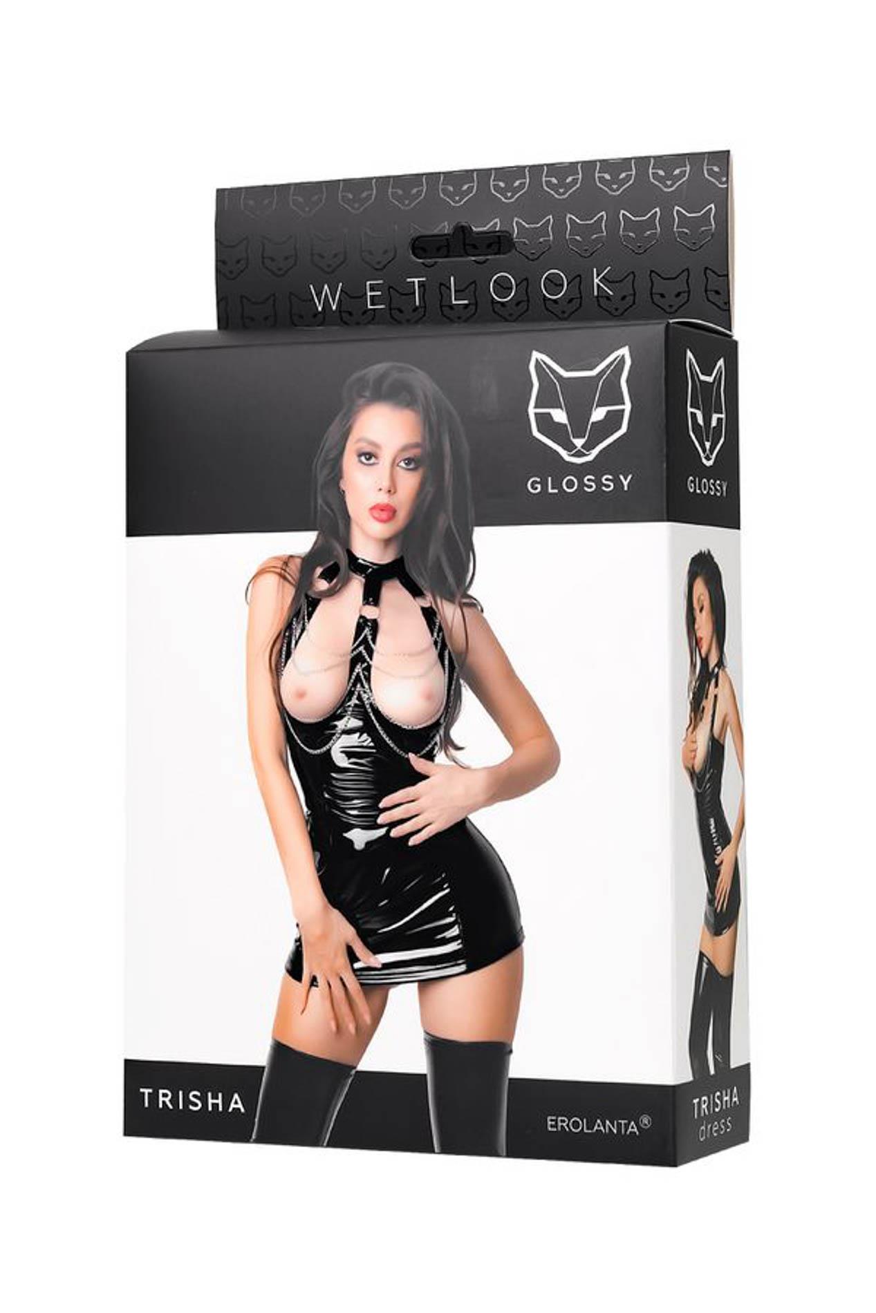 Sukienka Trisha - czarny wetlook XL — zdjęcie 5