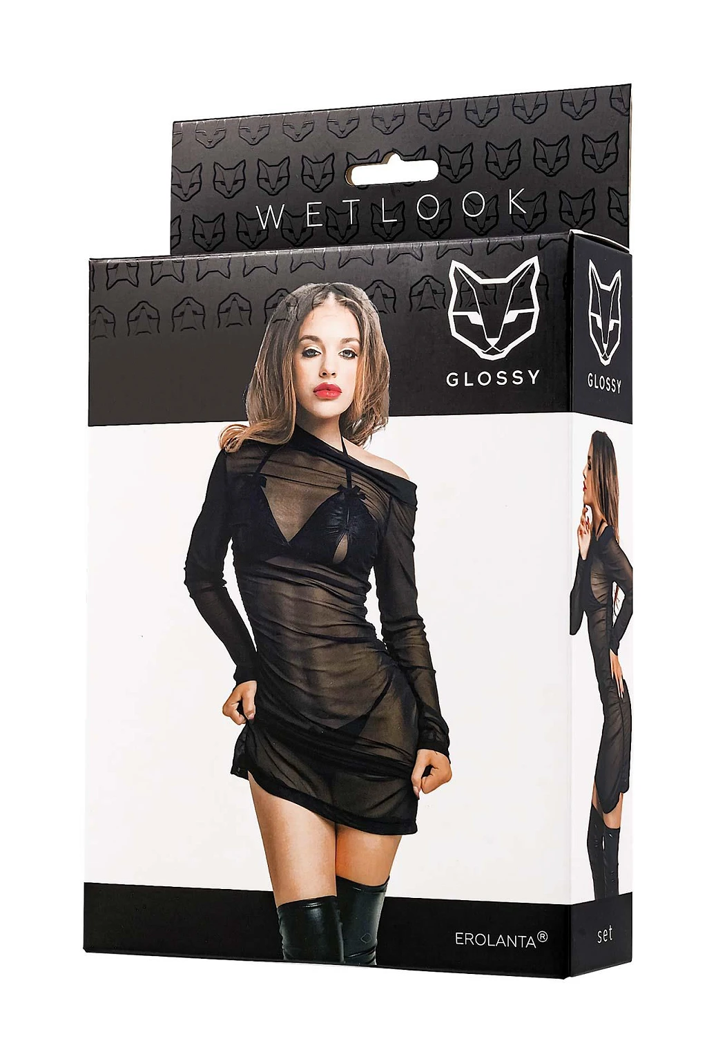 Komplet bielizny Sheril - czarny Wetlook L — zdjęcie 4
