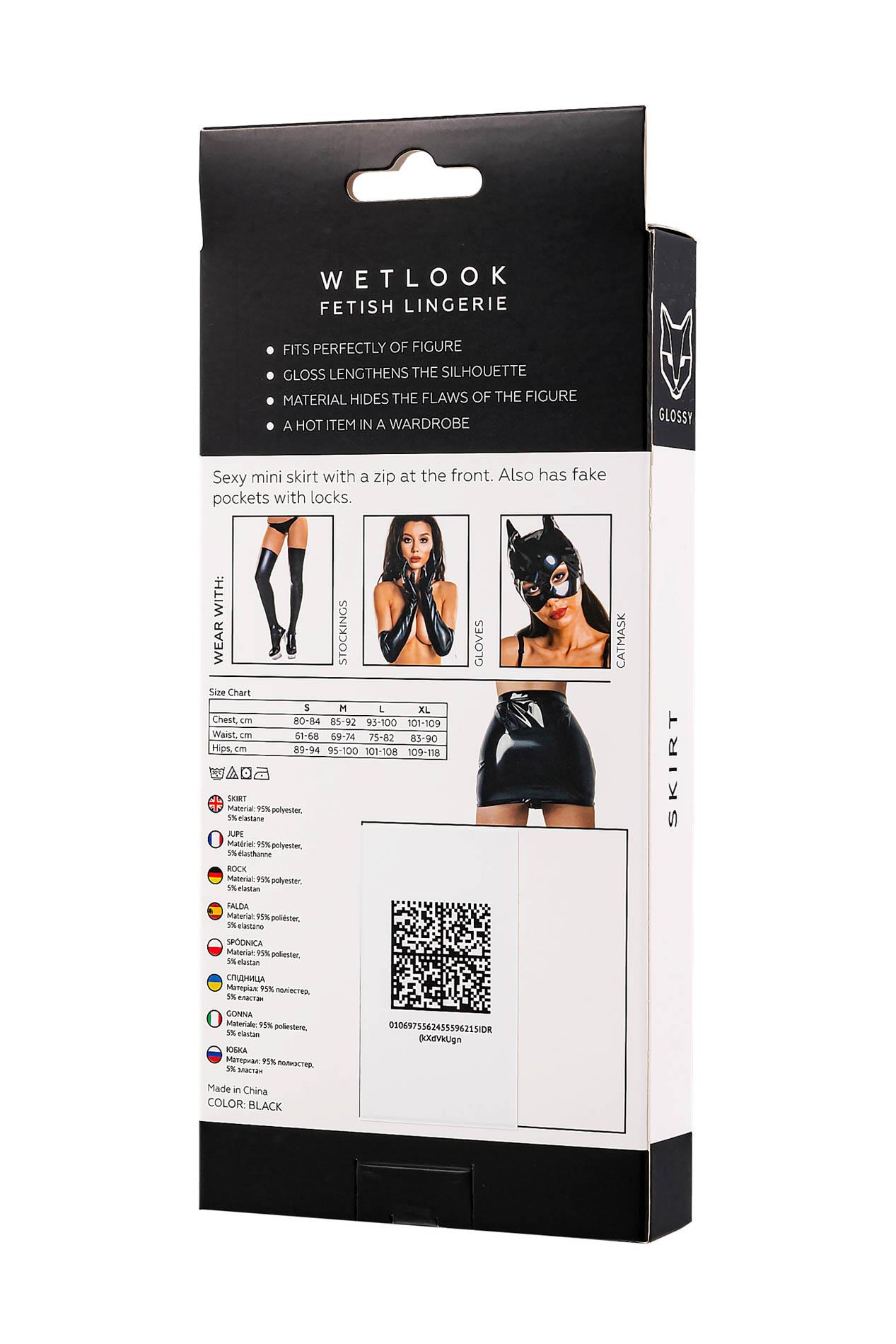 Spódnica Billie – czarna, wetlook, M — zdjęcie 5
