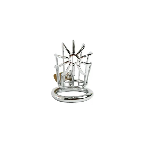 Klatka na penisa – stal nierdzewna, 12 cm, 3 pierścienie — zdjęcie 4