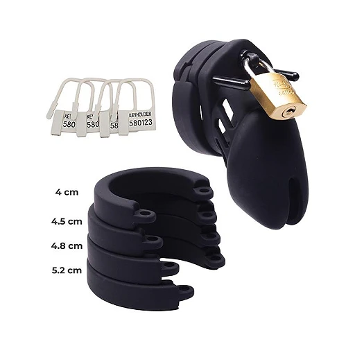 Klatka na penisa Silicone Cock Cage – silikon, 4 pierścienie — zdjęcie 2
