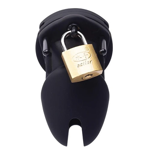 Klatka na penisa Silicone Cock Cage – silikon, 4 pierścienie — zdjęcie 3
