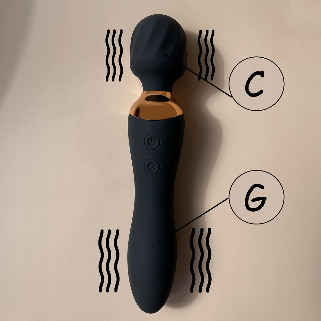 Wibrator Damski Stymulator Masażer Łechtaczki Dwustronny Maly Punkt G USB – Czarny