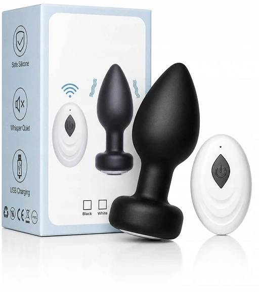 Korek Analny Wibrujący Maly z Pilotem Anal Plug 10 Trybów 9 cm x 3,5 cm