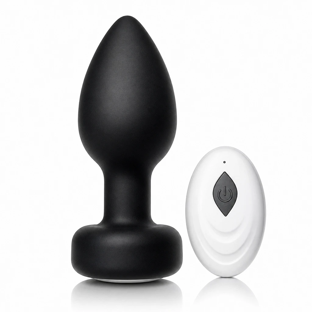 Korek Analny Wibrujący Maly z Pilotem Anal Plug 10 Trybów 9 cm x 3,5 cm