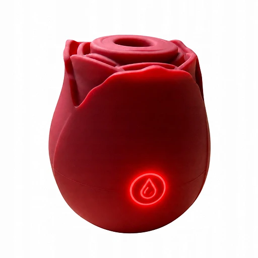 Wibrator Damski Stymulator Łechtaczki Powietrzny Ssący Róża 10 Trybów USB – Czerwony