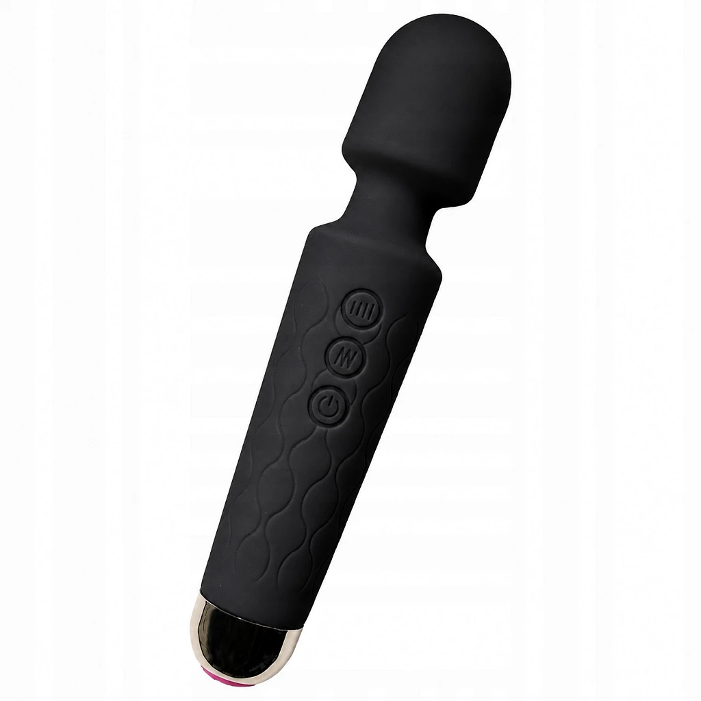 Wibrator Magic Wand Damski Mikrofon Masażer Łechtaczki 20 Trybów USB Mocny – Czarny